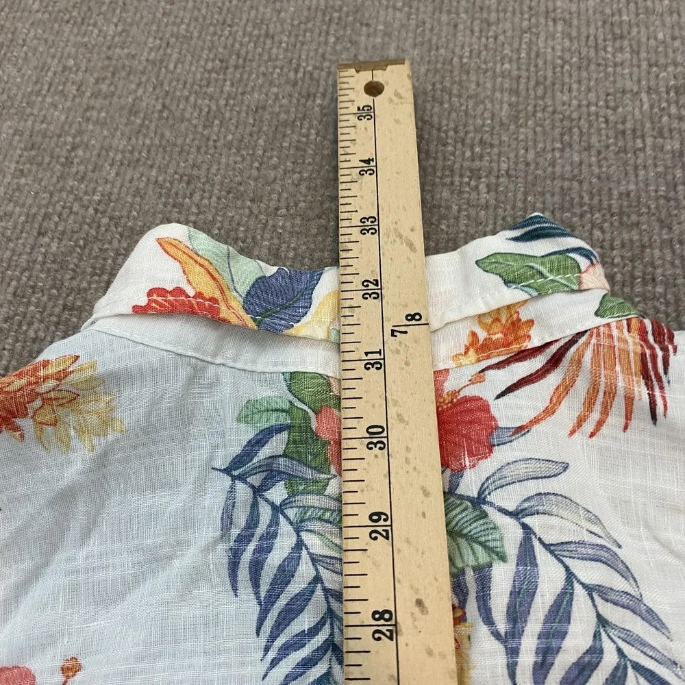 Tommy Bahama Relax Shirt Mens 2XL Multicolor Floral Linen Hawaiian Long Sleeve